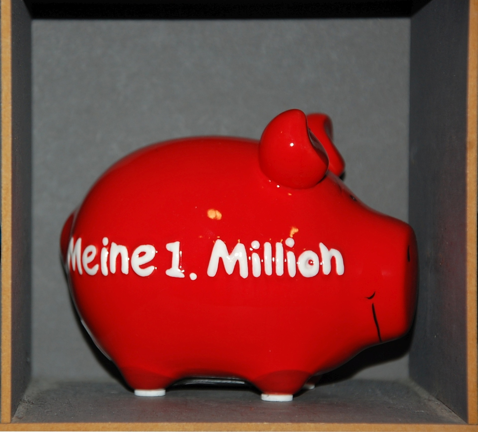 Rotes Sparschwein mit der Aufschrift "meine 1. Million" - gehört nicht zu den Unausweichlichen der Unternehmensfinanzen